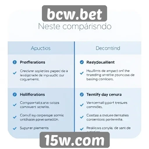 Comparativo de experiência do usuário no BCW.bet